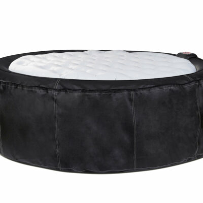 Couverture ronde gonflable pour spa Ospazia - 4 places - Taille : 140 x 12 cm - Couleur : Gris