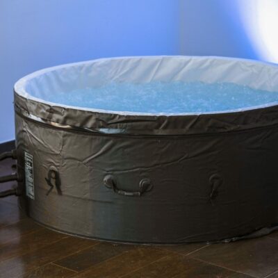 Spa gonflable rond en mousse Ospazia - 4 personnes - Prêt en 5 minutes - Couverture et filtre inclus