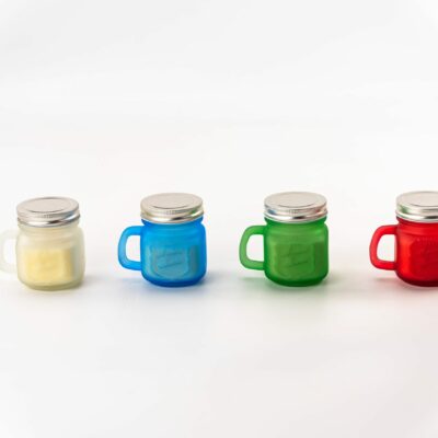 Lot de 4 bougies citronnelle d'extérieure contre les moustiques à la cire de soja - Dimensions : L x H : 10 x 8,8cm