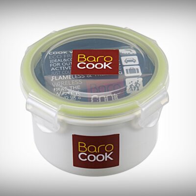 Boite alimentaire rectangulaire auto chauffante Barocook - Contenance : 270 ML - Facile d'utilisation
