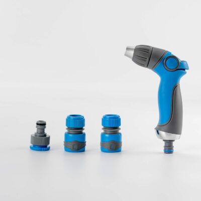 Kit complet pistolet d'arrosage et nettoyage 3 jets ajustable + raccords d'arrosage soft touch - Suan