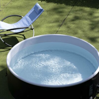 Spa gonflable rond Dropstitch Ospazia - 6 personnes - Prêt en 5 minutes - Couverture et filtre inclus